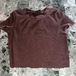 brown cropped t shirt